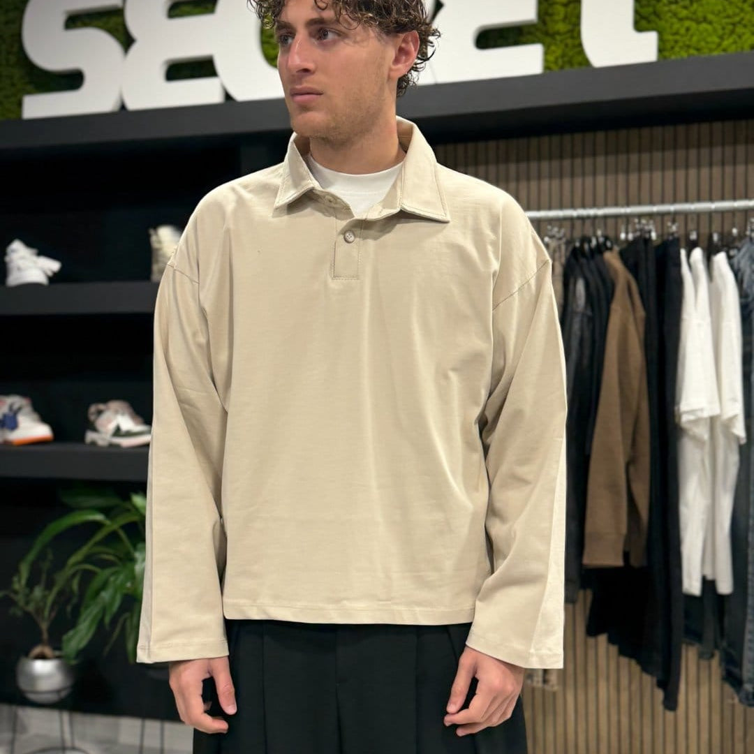 Polo long beige