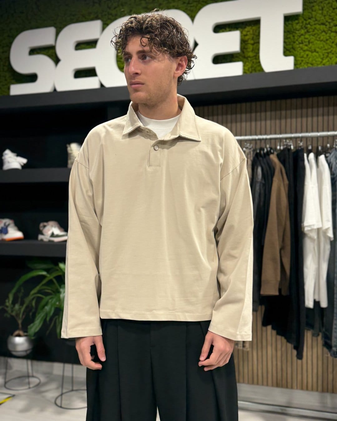 Polo long beige
