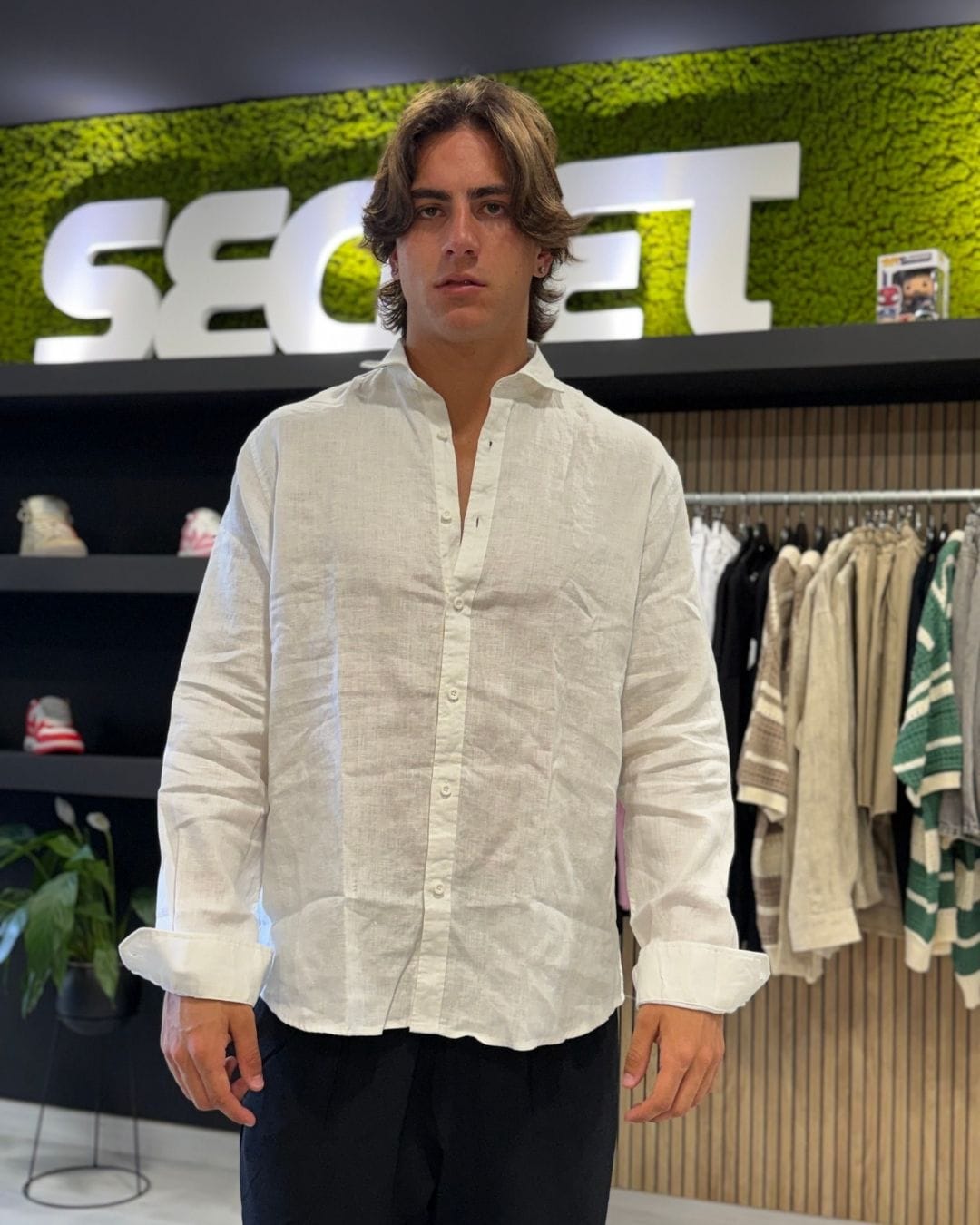 Camicia Puro Lino Bianca