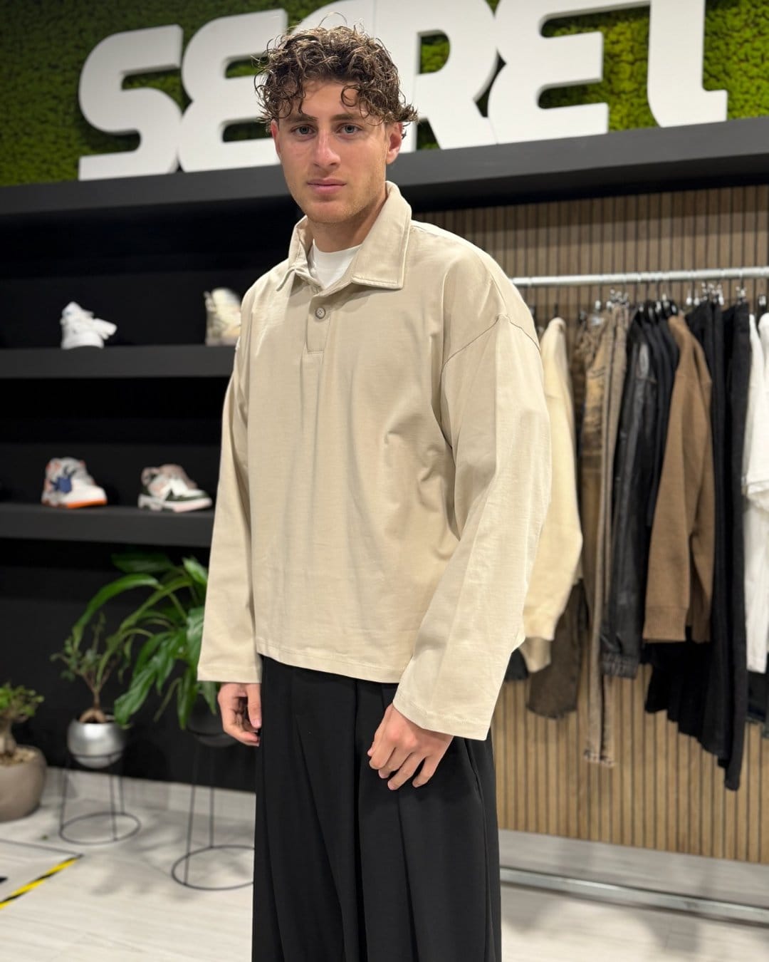 Polo long beige