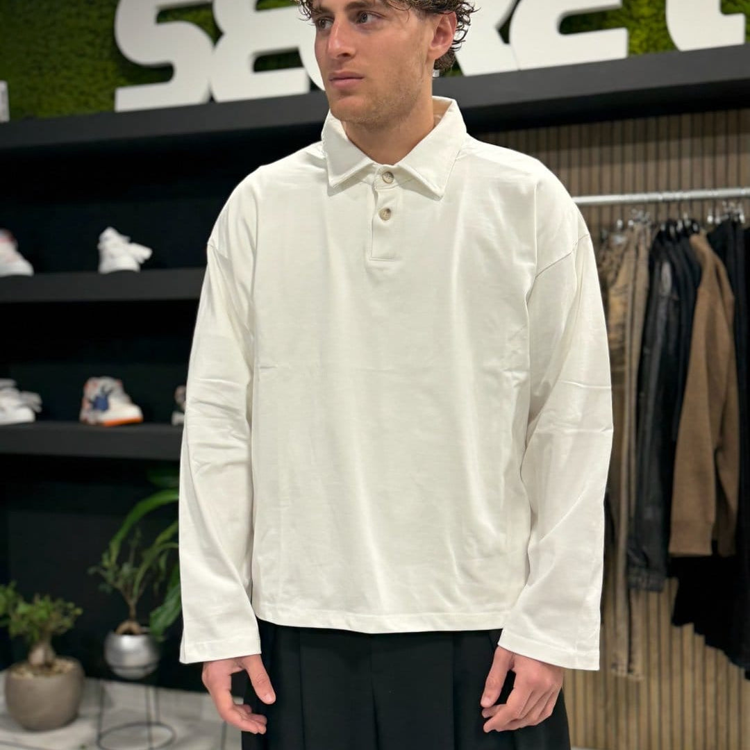 Polo long white
