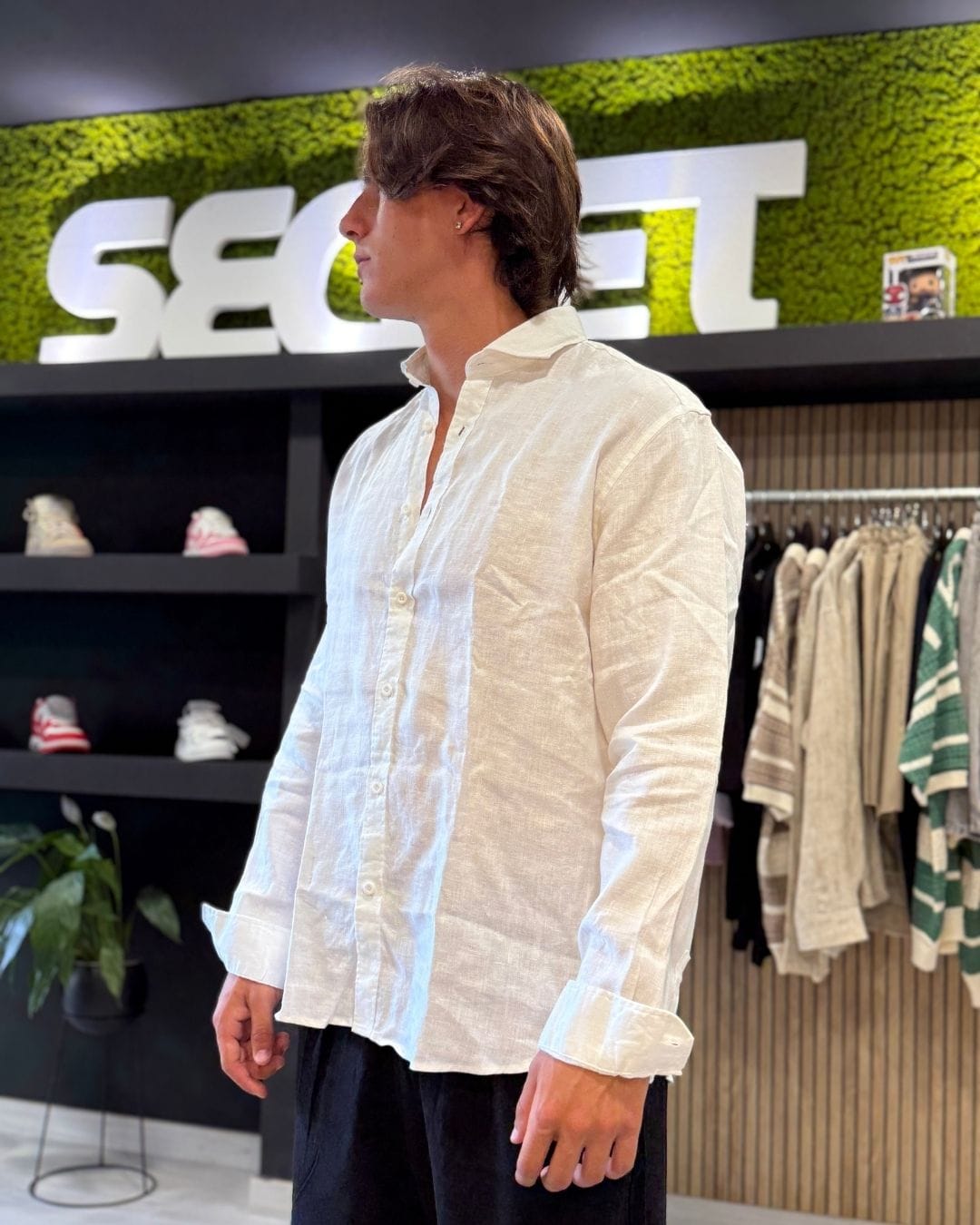 Camicia Puro Lino Bianca