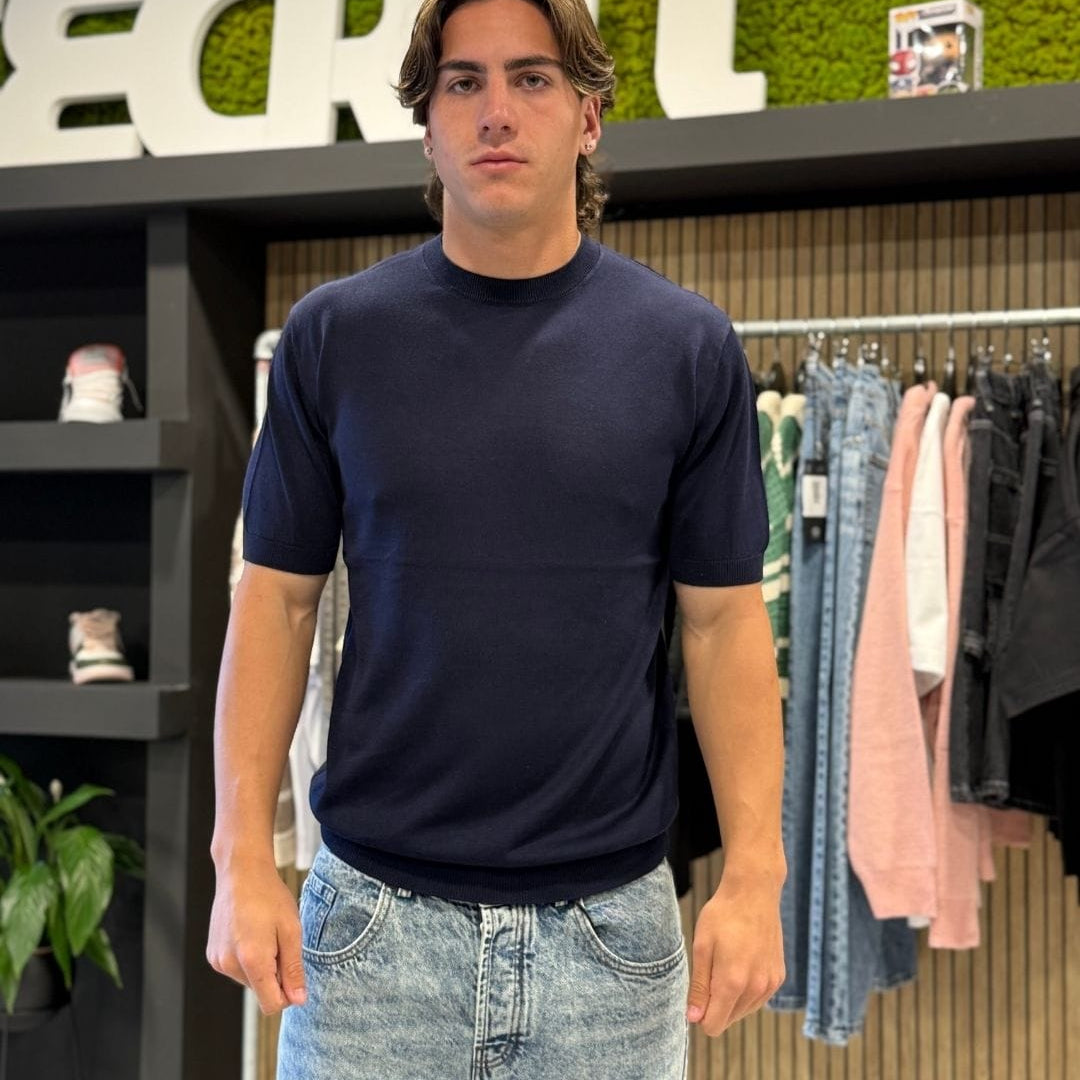 T-Shirt in filo blue