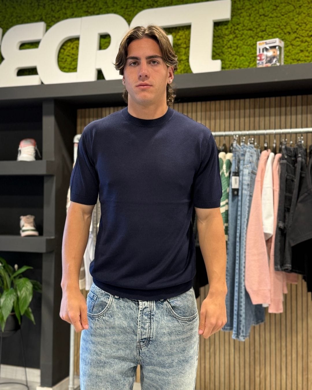 T-Shirt in filo blue