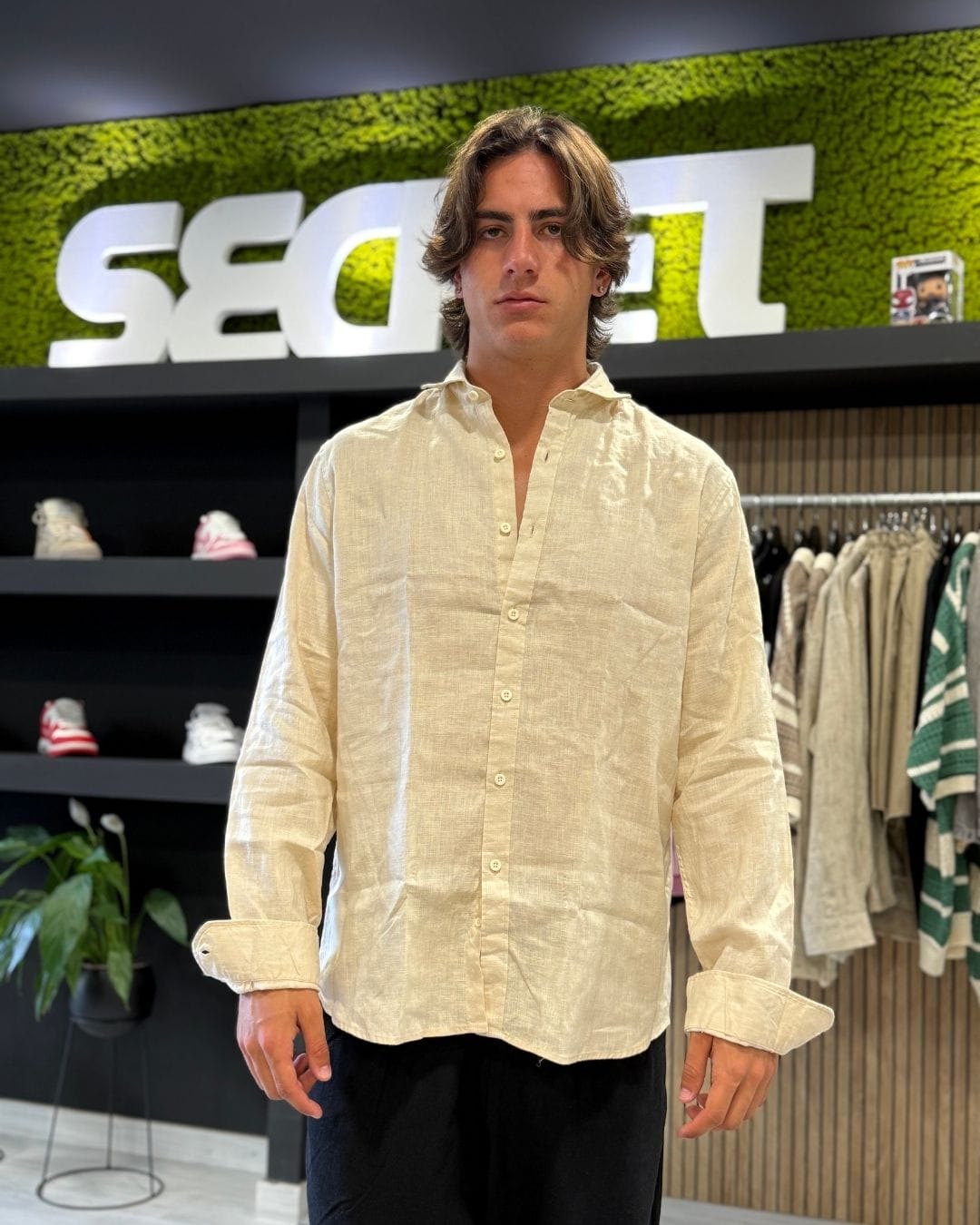 Camicia Puro Lino Beige