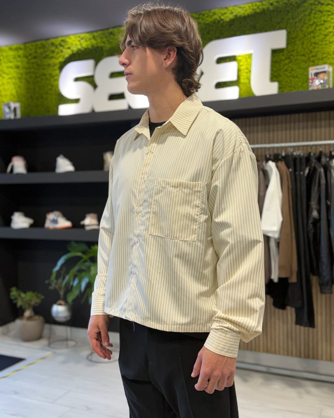 Camicia soft stripe yellow