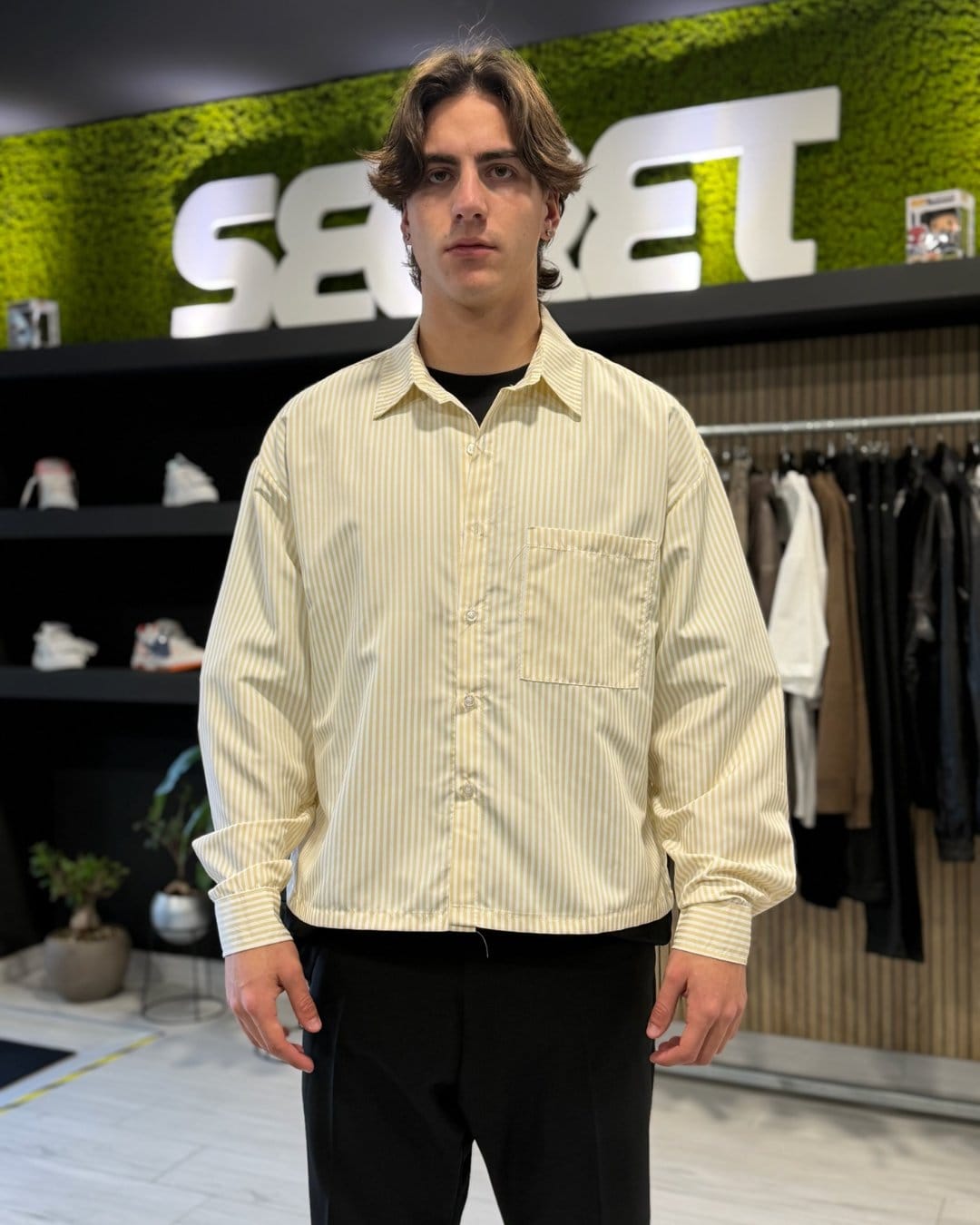 Camicia soft stripe yellow