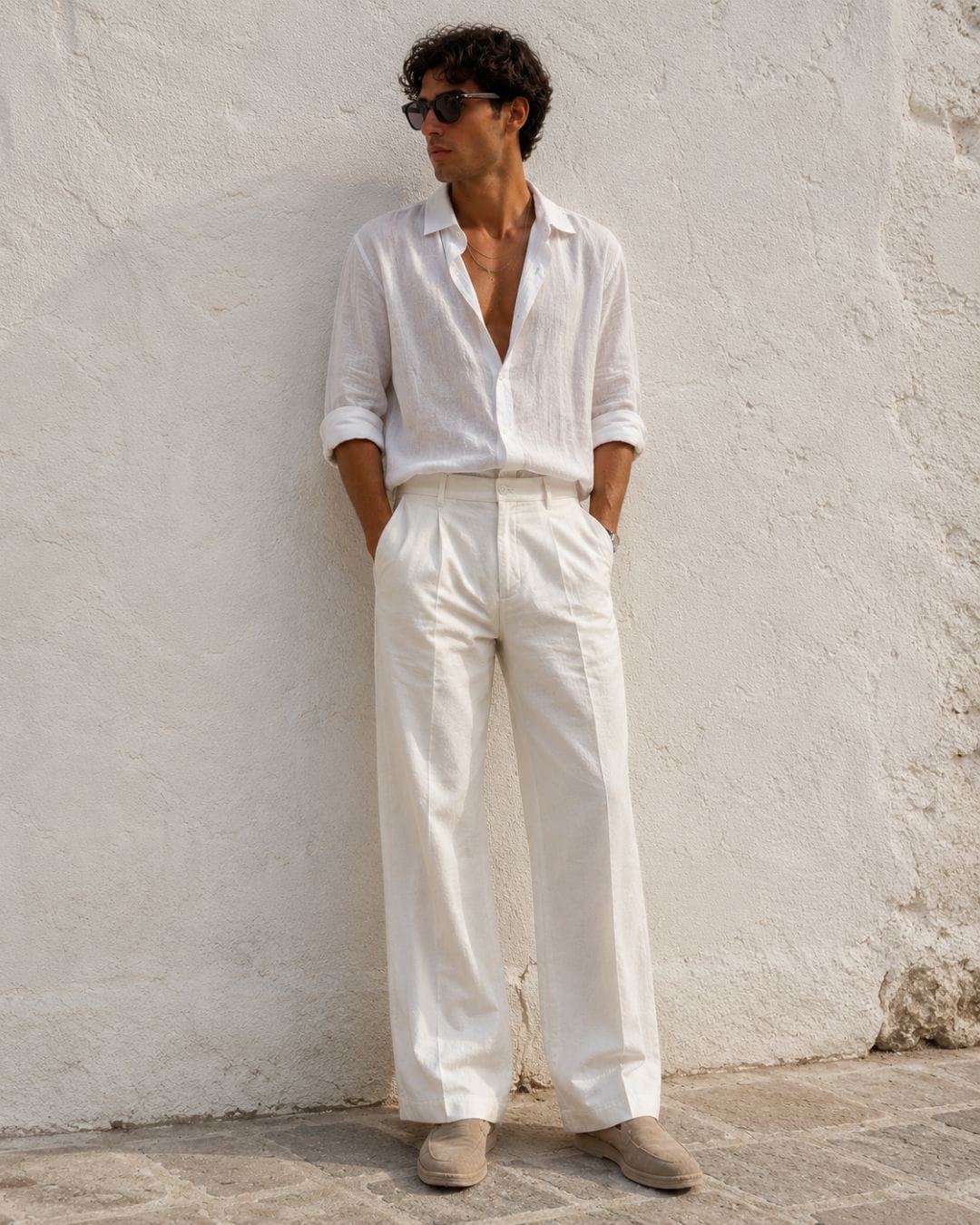 Pantalone Paradiso Bianco  (misto lino)