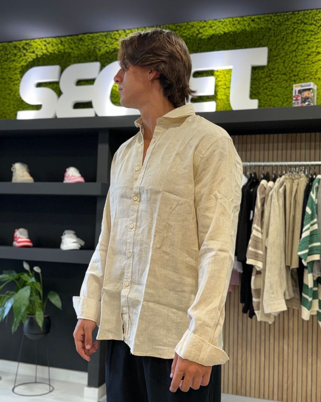 Camicia Puro Lino Beige