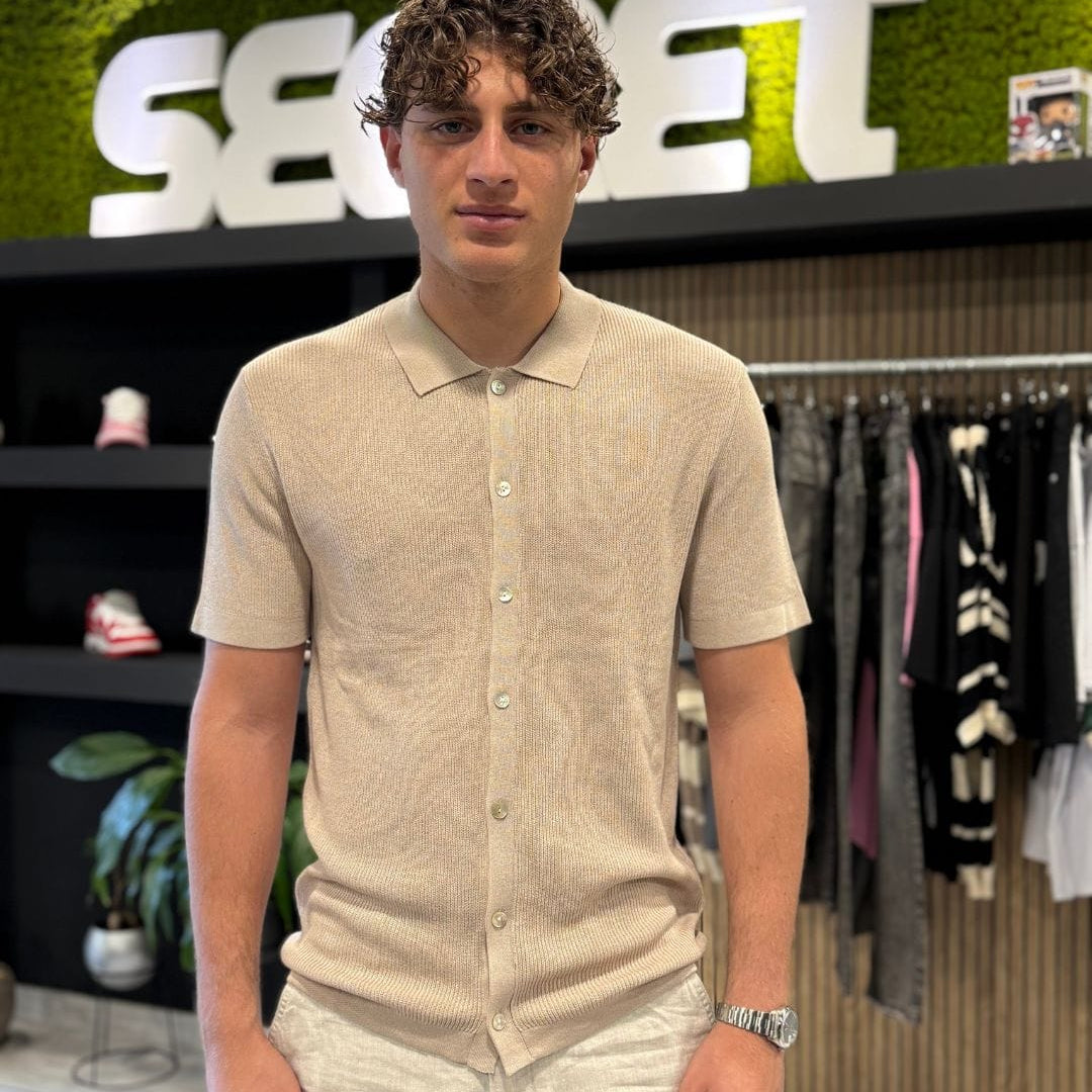 Camicia in filo beige