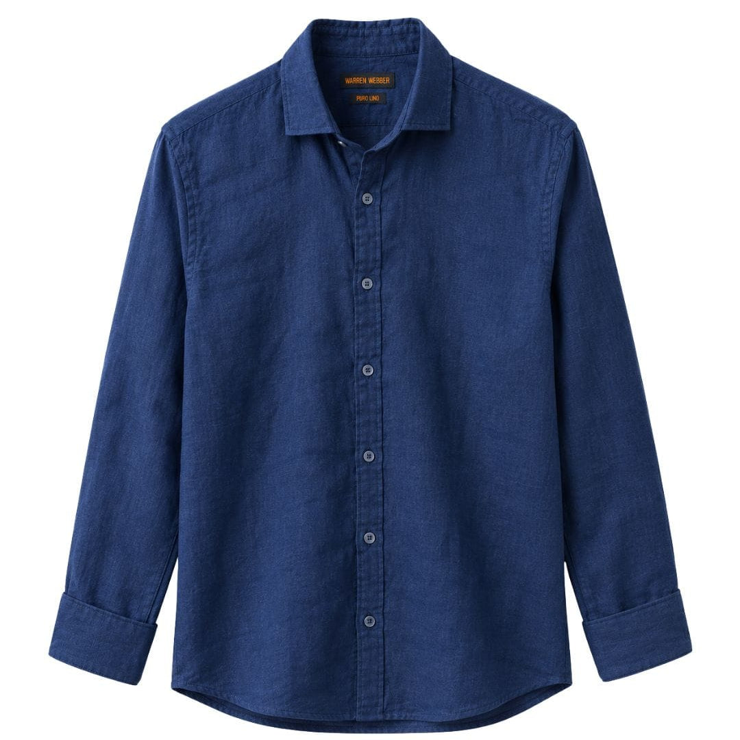 Camicia Puro Lino Blu