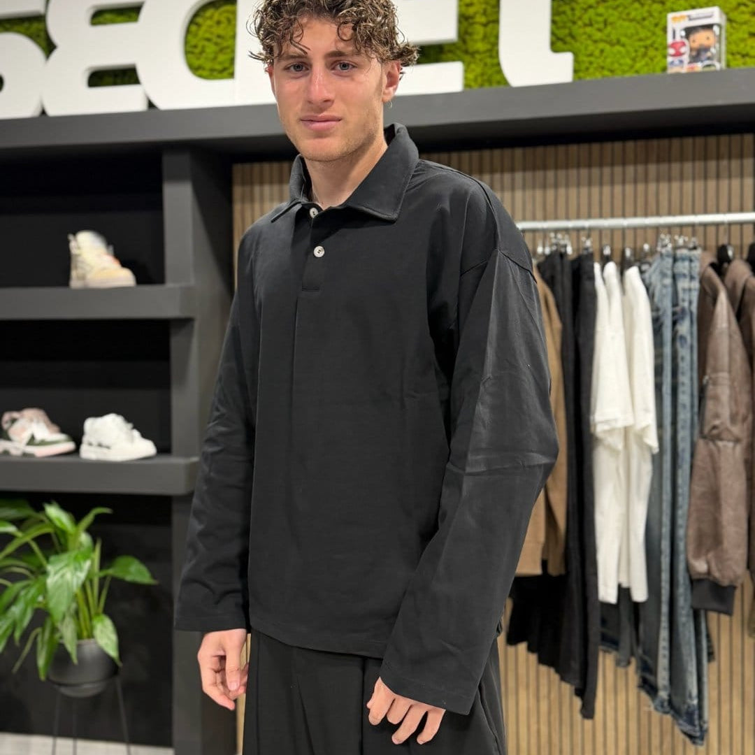 Polo long black