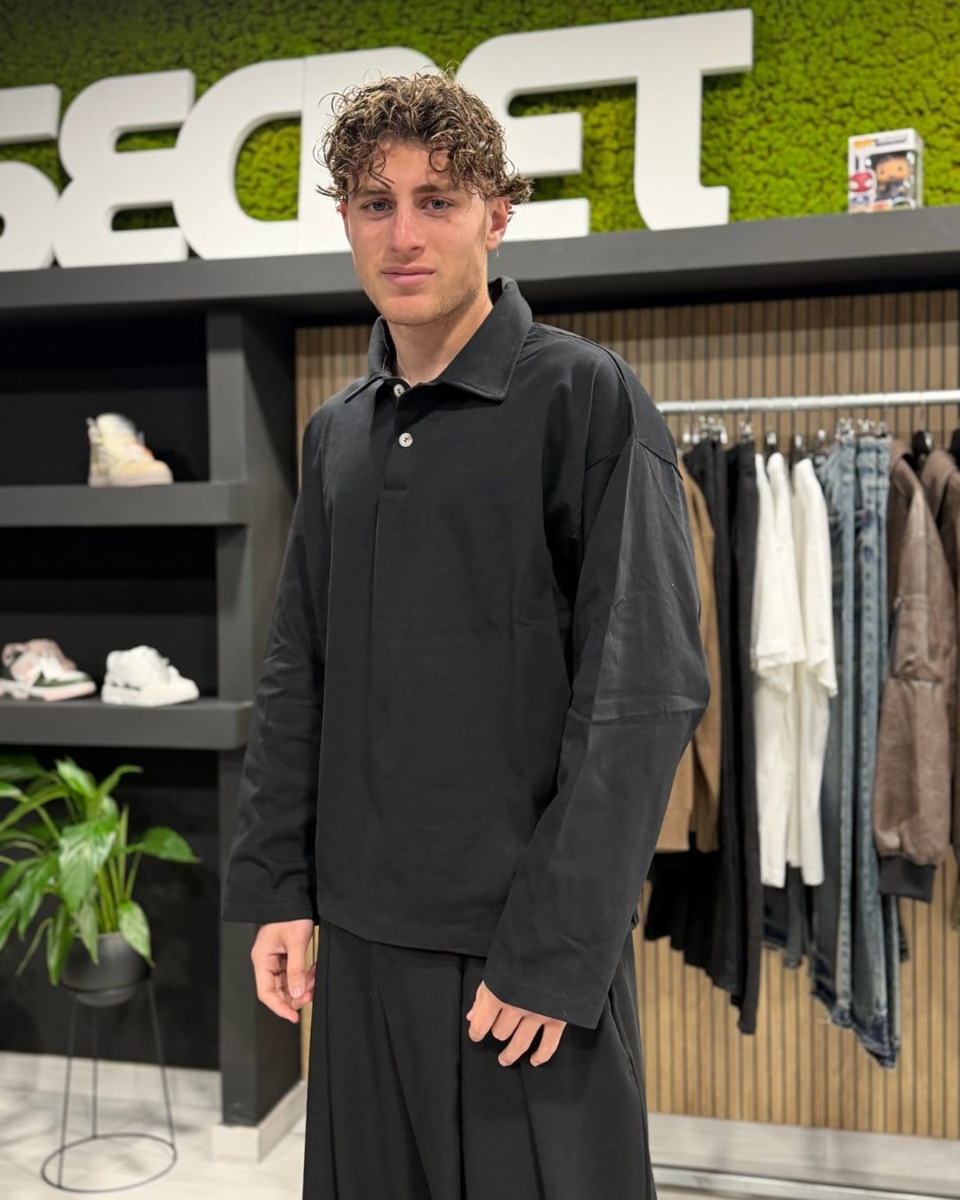 Polo long black