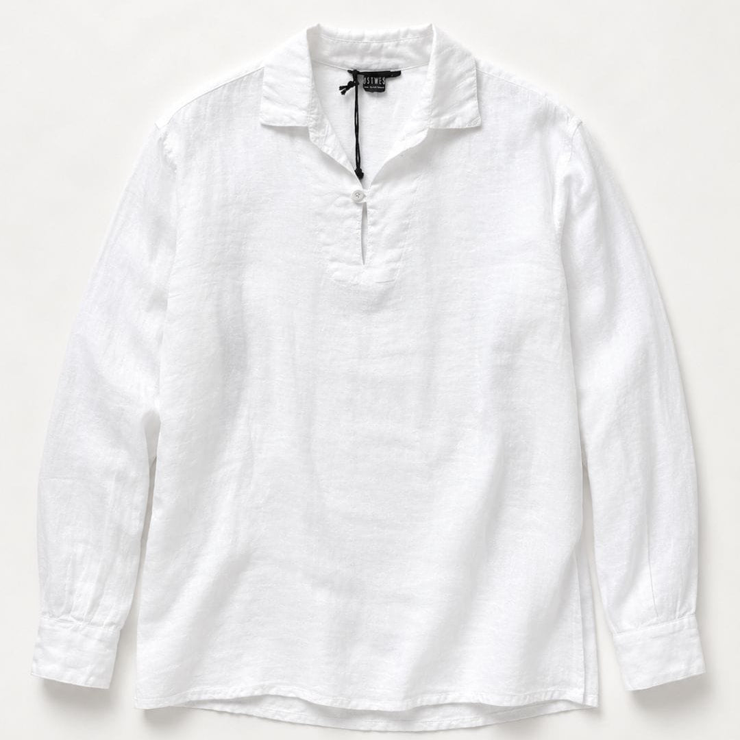 Camicia Collo Cubano Bianco (100% Lino)