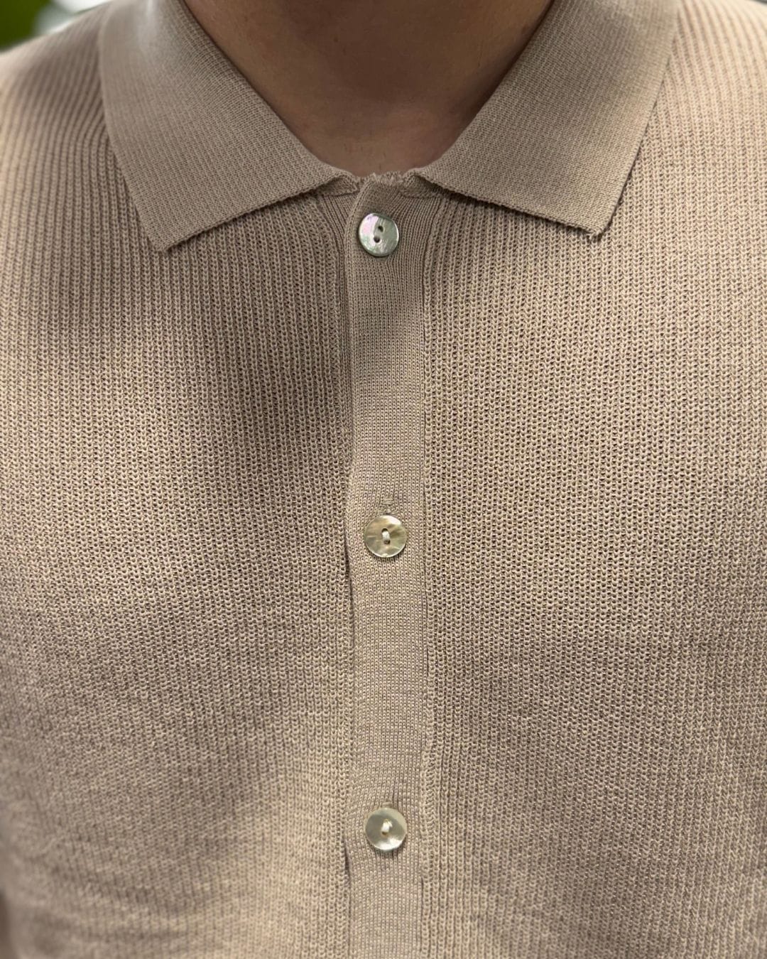 Camicia in filo beige