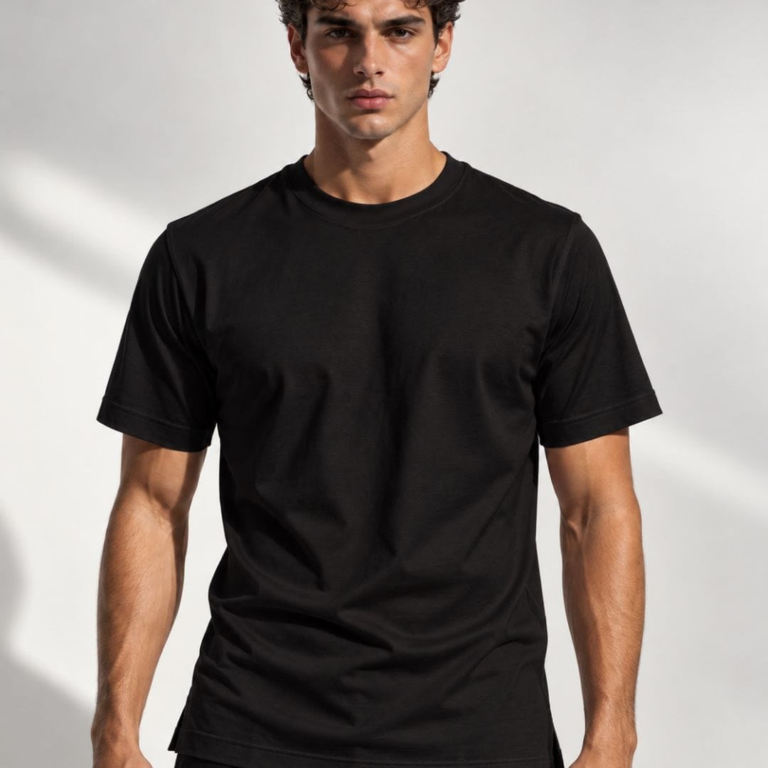 T-Shirt Filo Di Scozia Nero