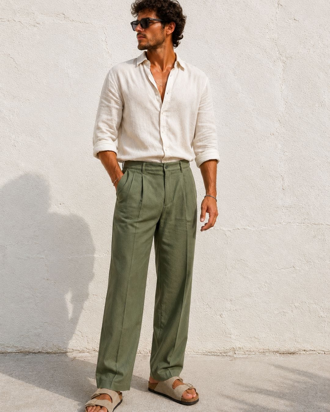 Pantalone Paradiso Verde (misto lino)