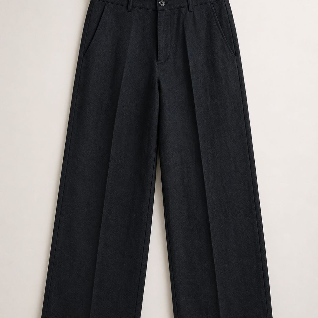 Pantalone Paradiso Nero  (misto lino)