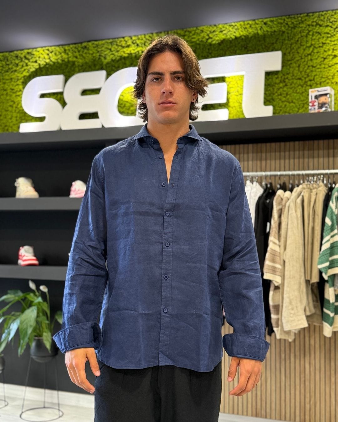 Camicia Puro Lino Blu