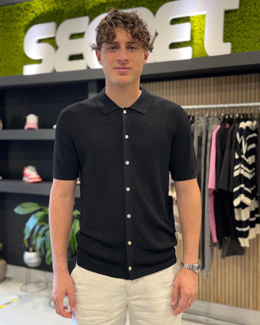 Camicia in filo nera