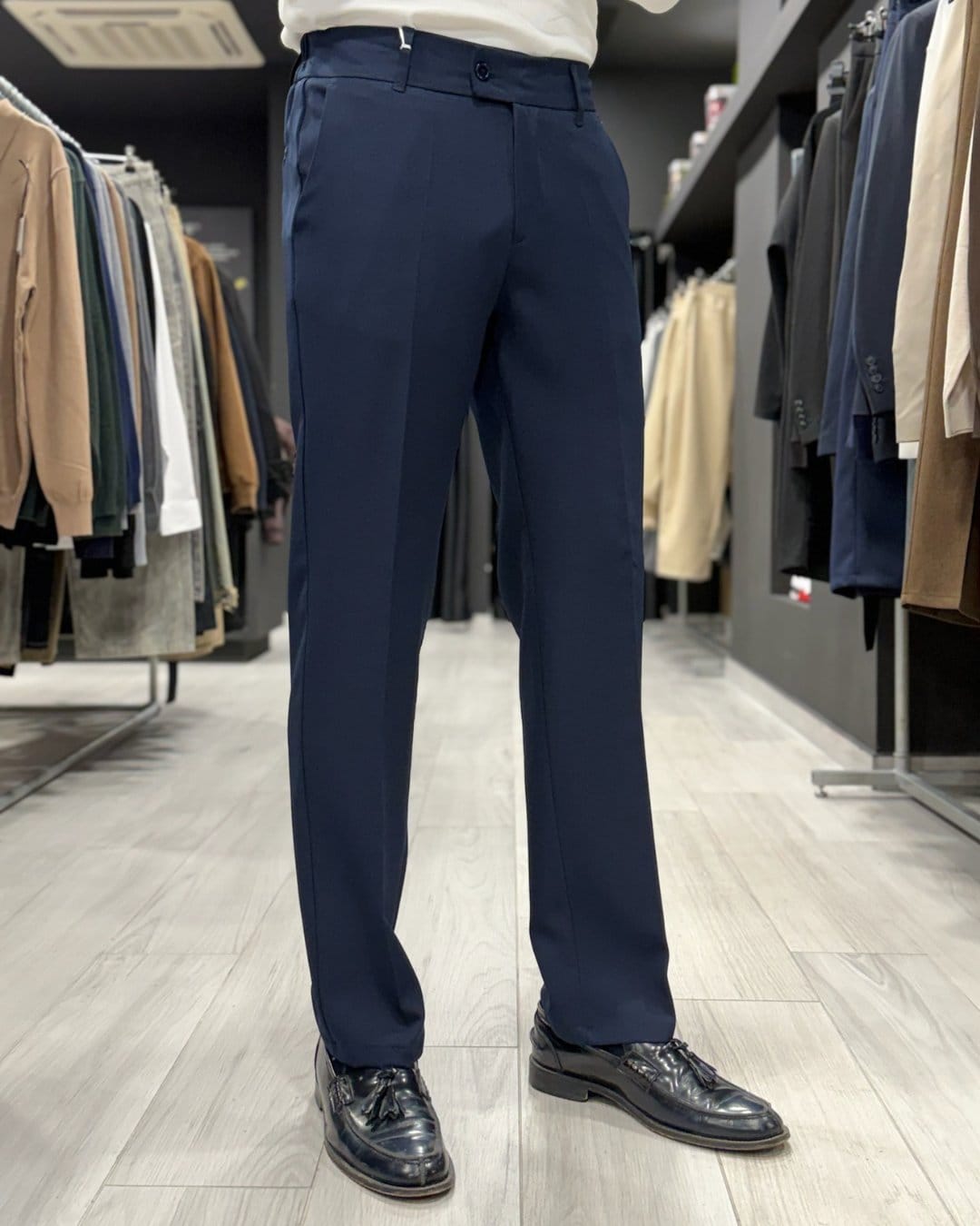 Panta zero negativo blu