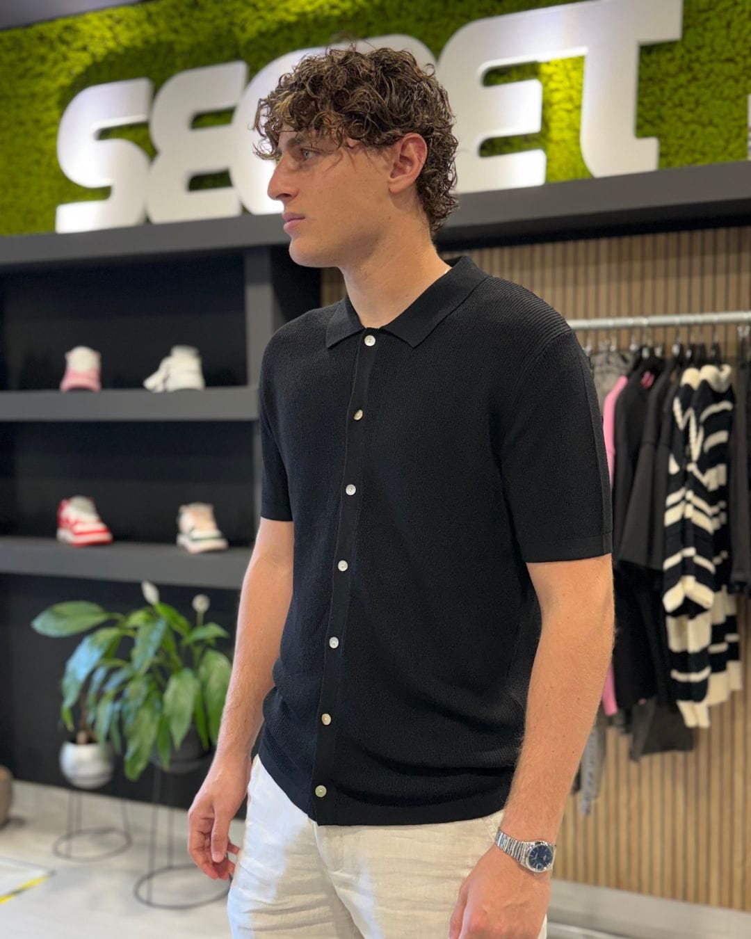 Camicia in filo nera