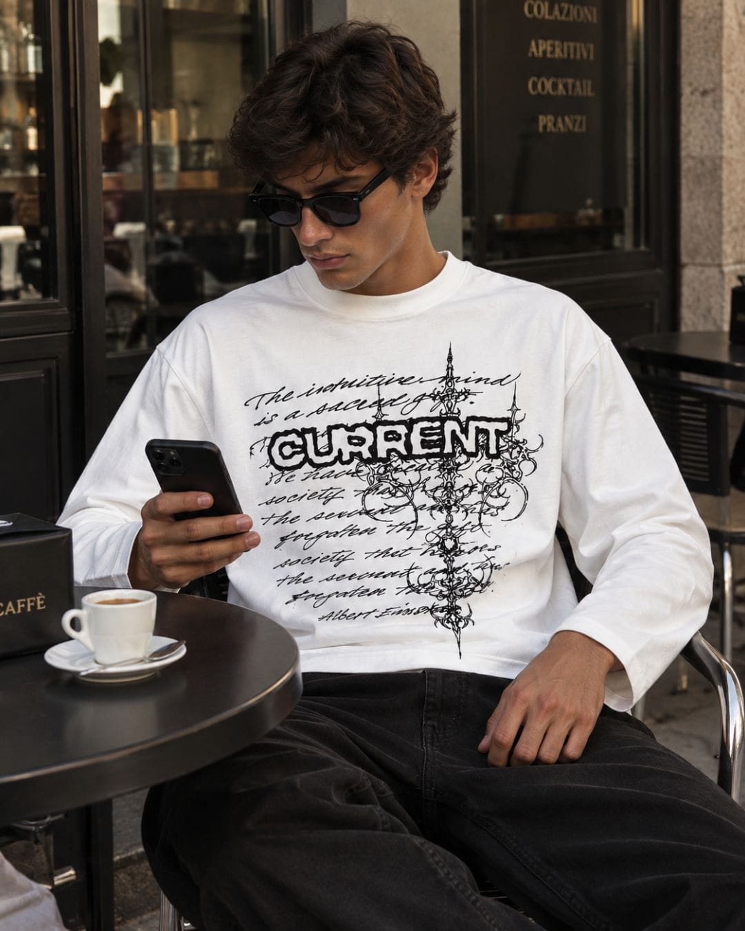 Longsleeve Current Crop Bianco