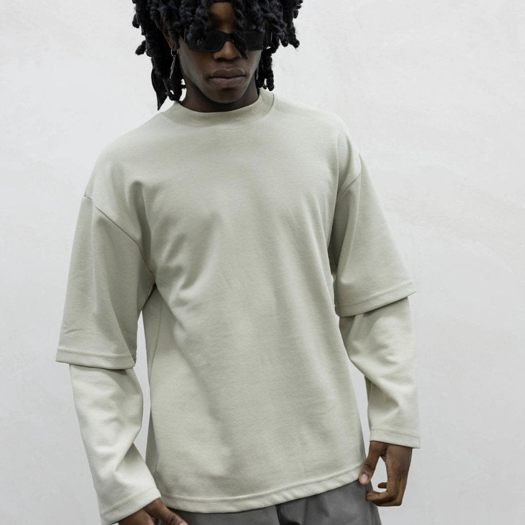 Long sleeve doppia manica beige