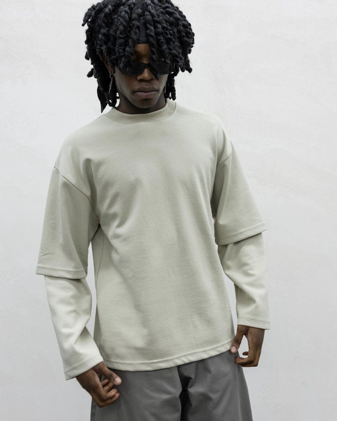 Long sleeve doppia manica beige