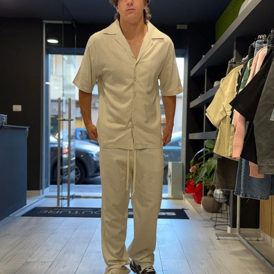 Completo Mykonos beige (misto lino)