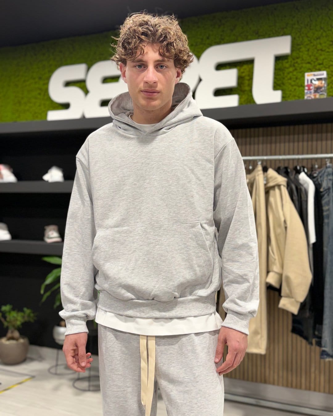 Felpa boxy fit garzata grigio nike