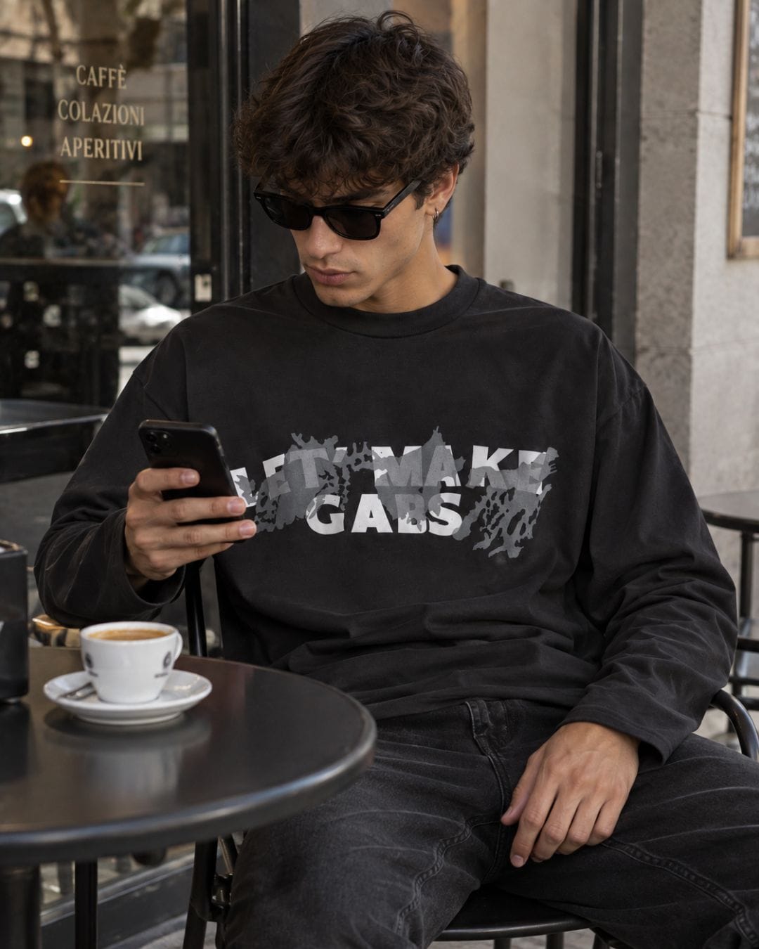 Longsleeve Gabs Crop Nero