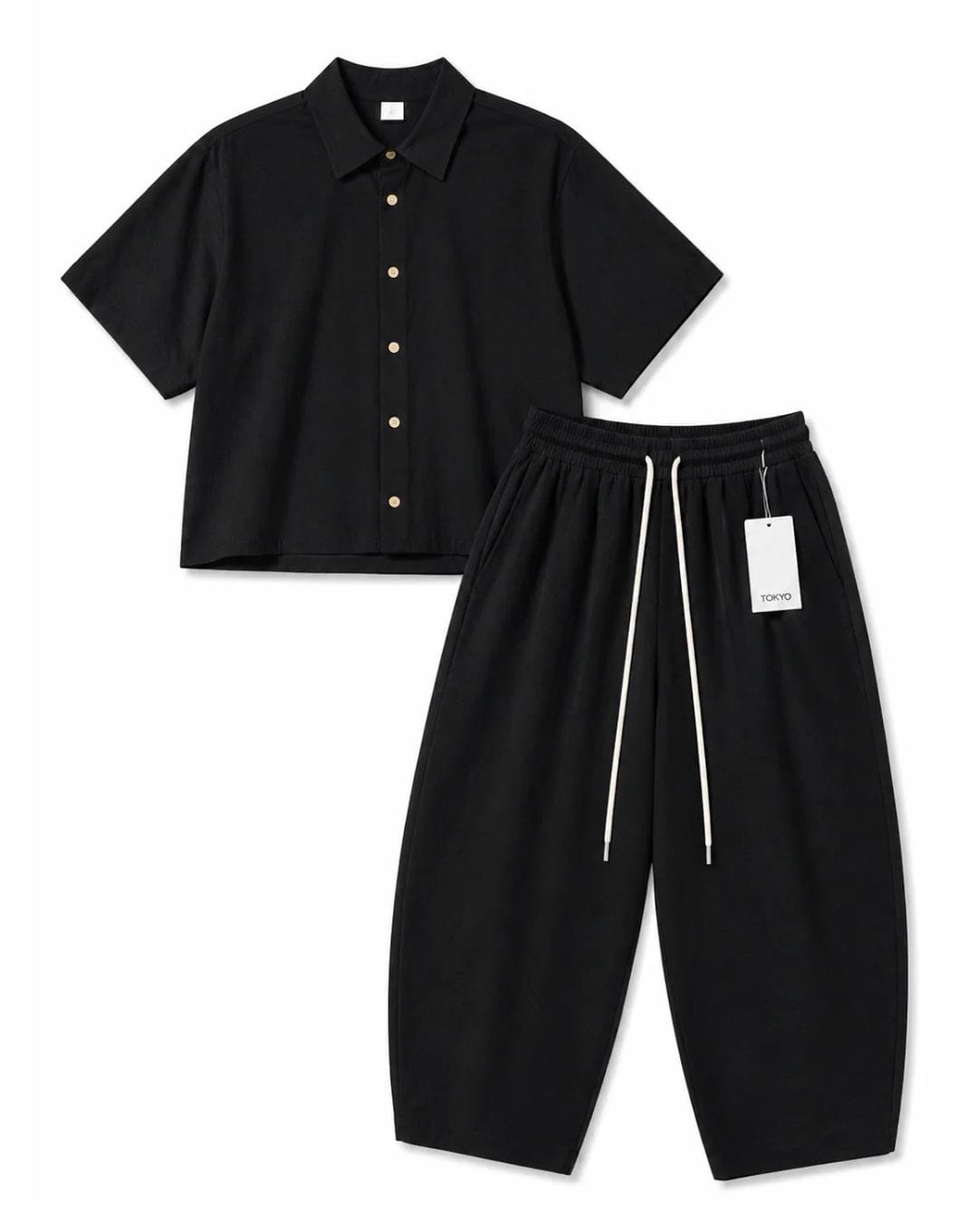 Completo IBZ nero (100% Lino)