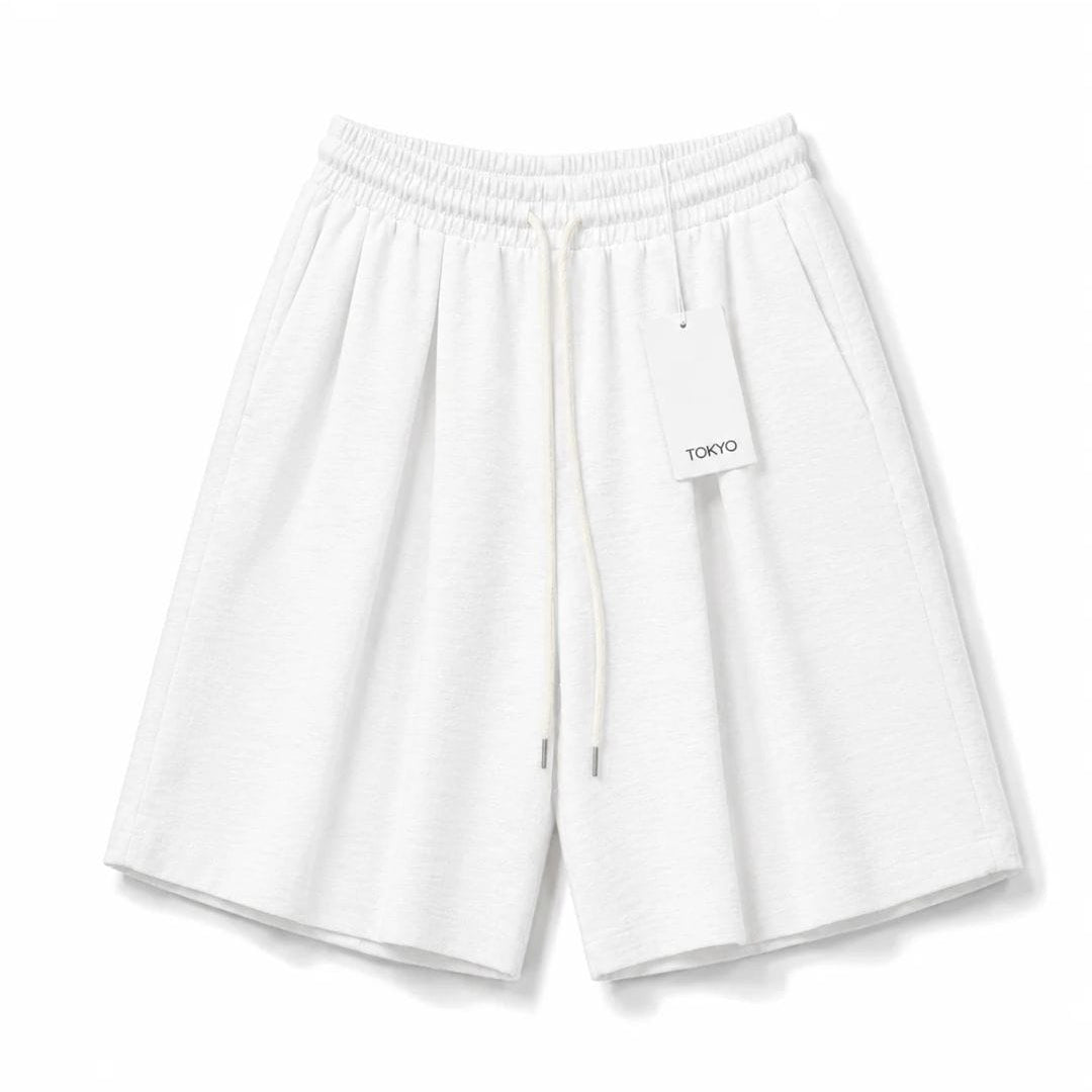 Bermuda super pences in lino bianco