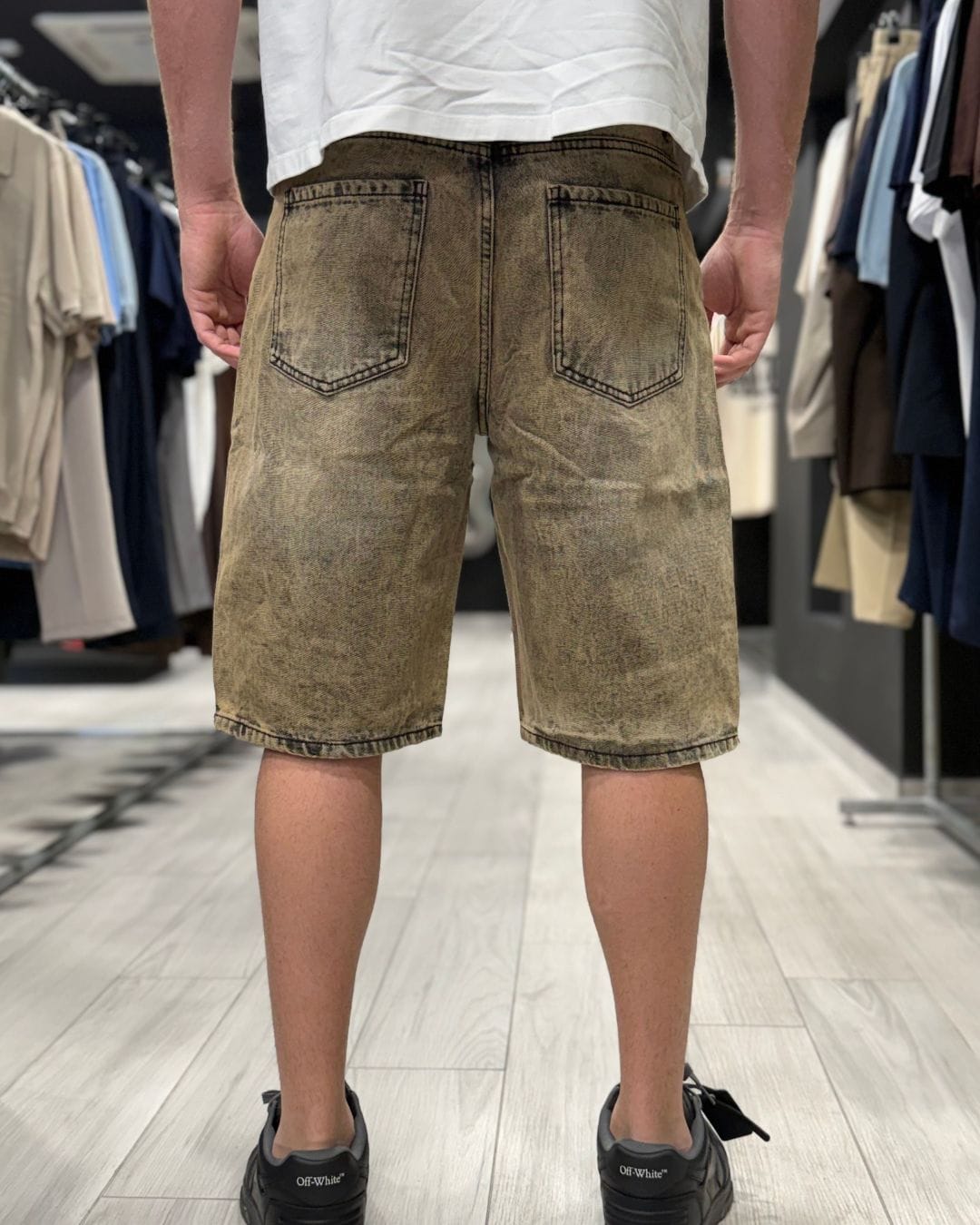 Jeans bermuda washed brown