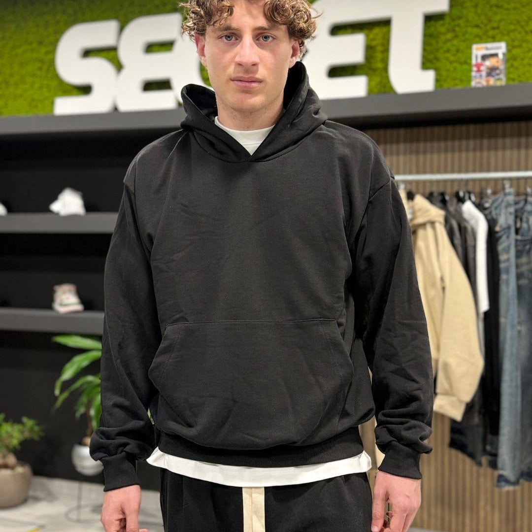 Felpa boxy fit garzata black