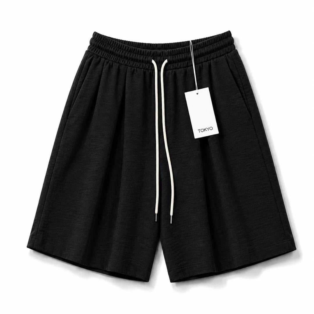 Bermuda super pences in lino nero
