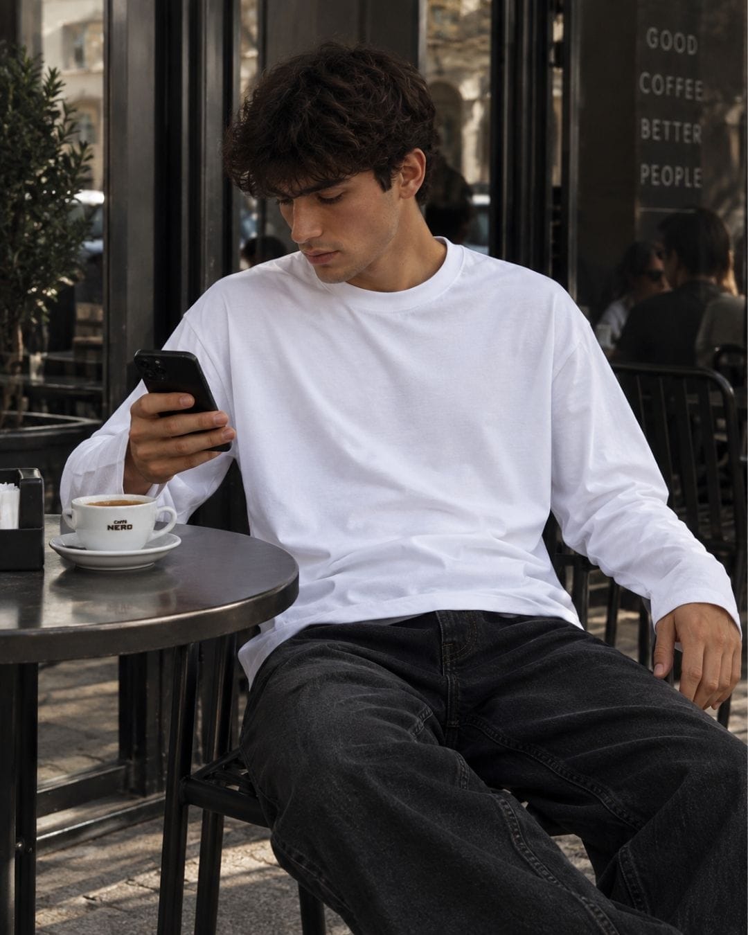 Longsleeve Basic Bianco