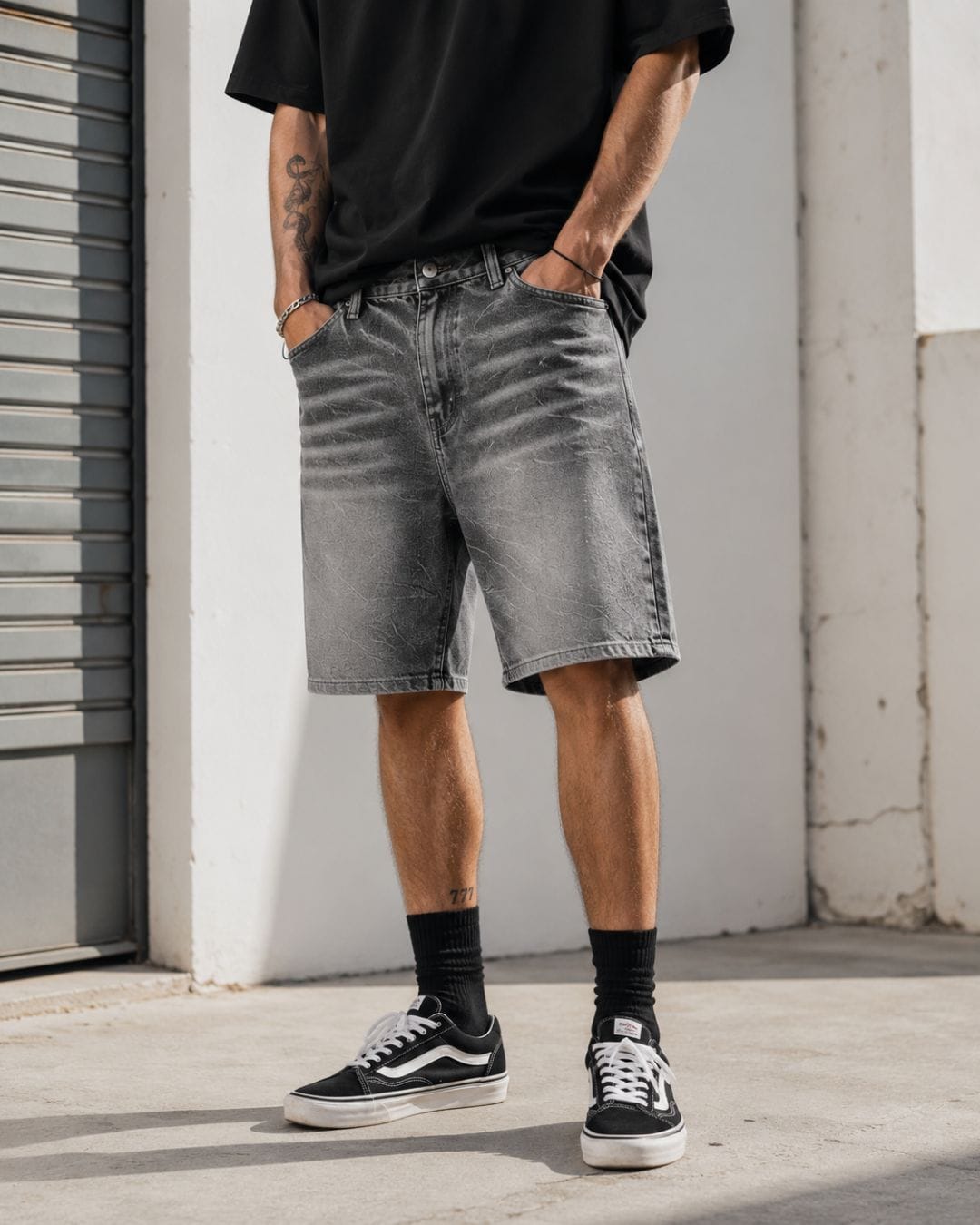 Jeans Bermuda Asphalt Grey