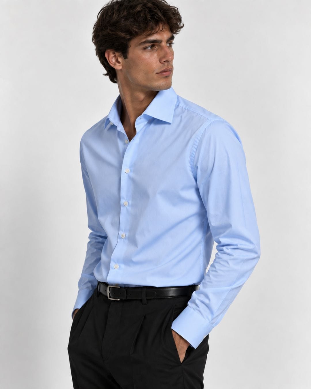 Camicia Slim Fit Celeste