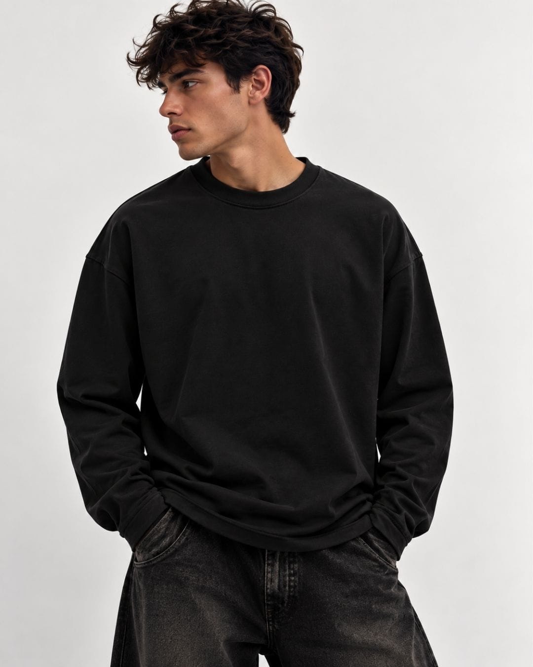 Longsleeve Basic Nero