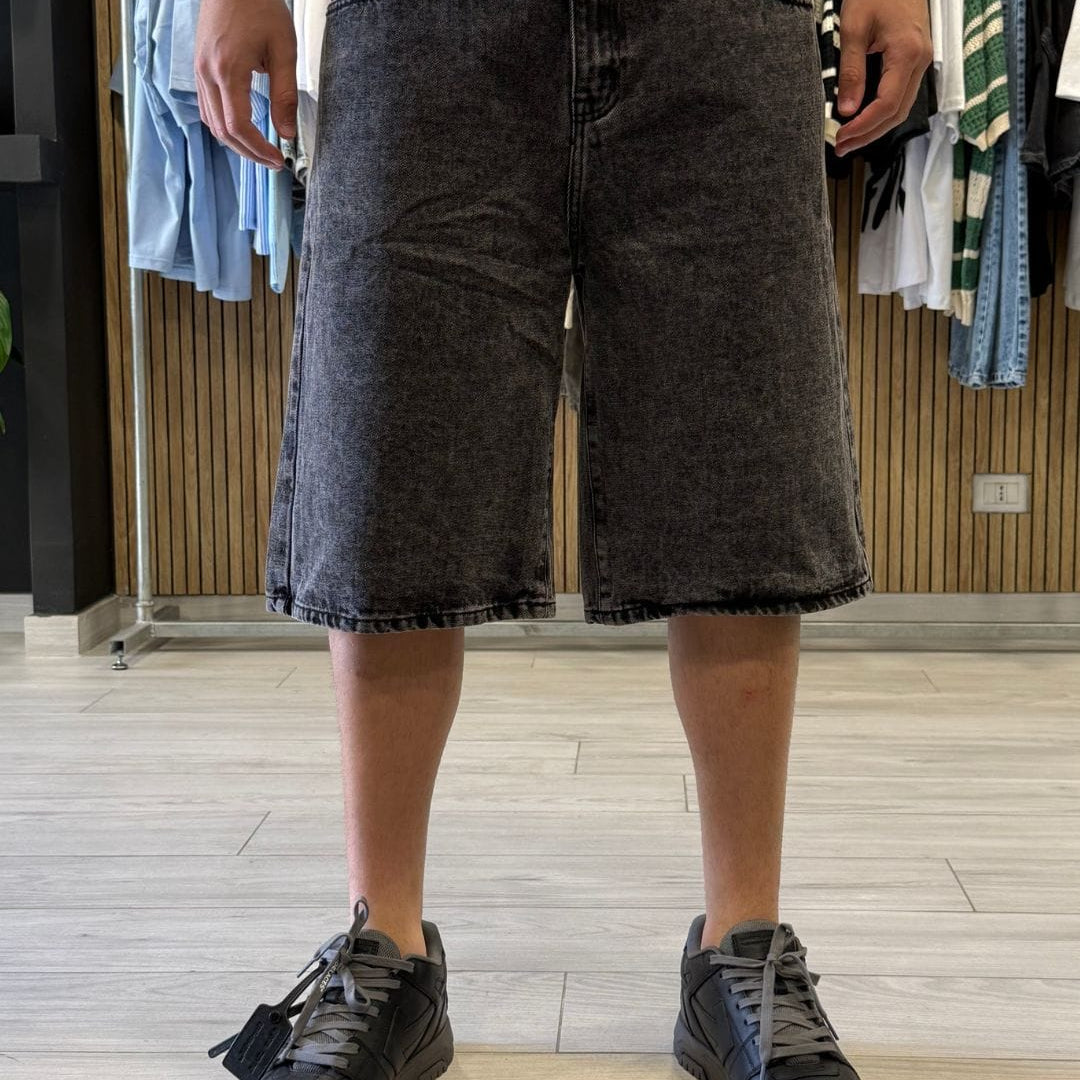 Jeans bermuda black washed