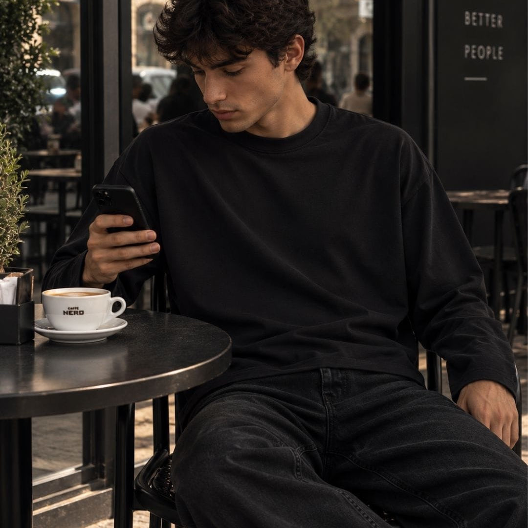 Longsleeve Basic Nero