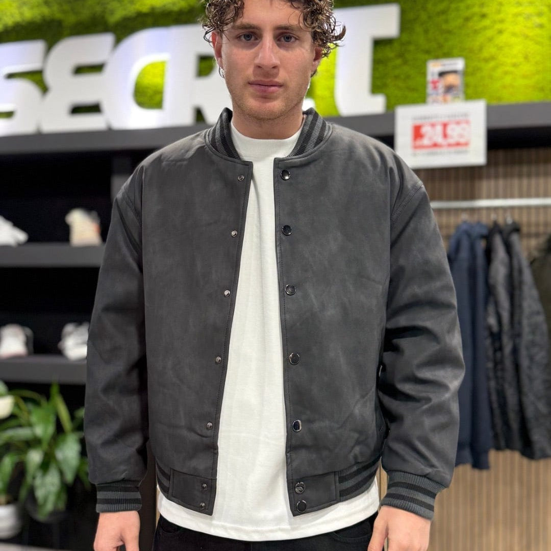 College in pelle sintetica black