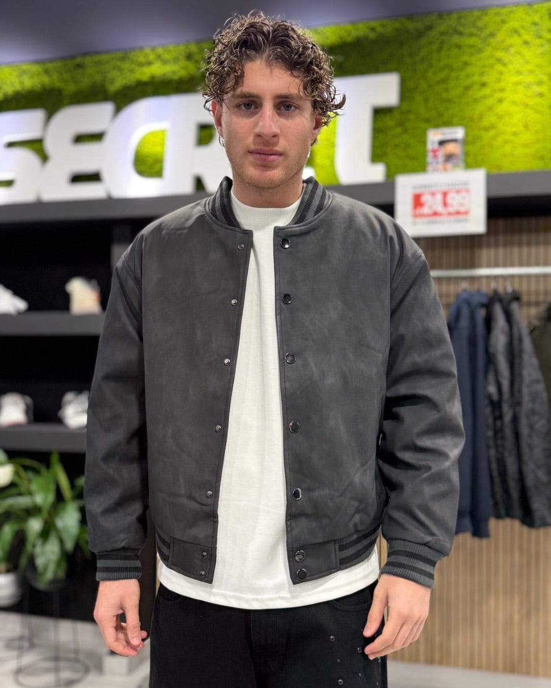 College in pelle sintetica black