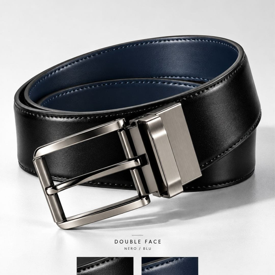 Cintura Double Face Nero/Blu