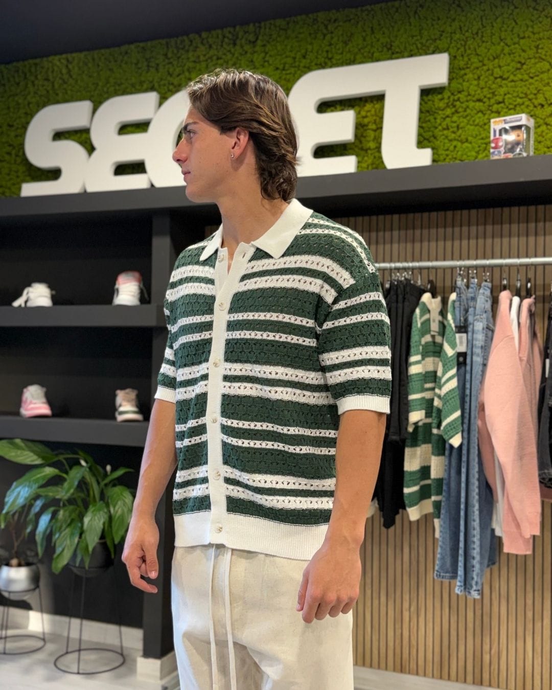 Camicia Bahamas Green & White