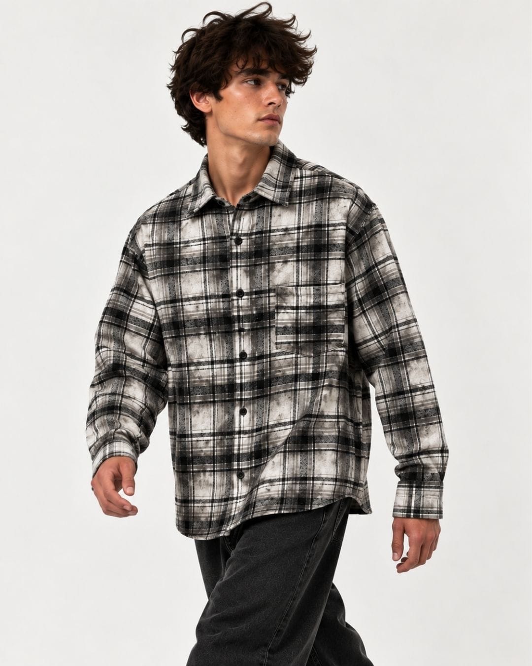 Camicia aw quadri b/w