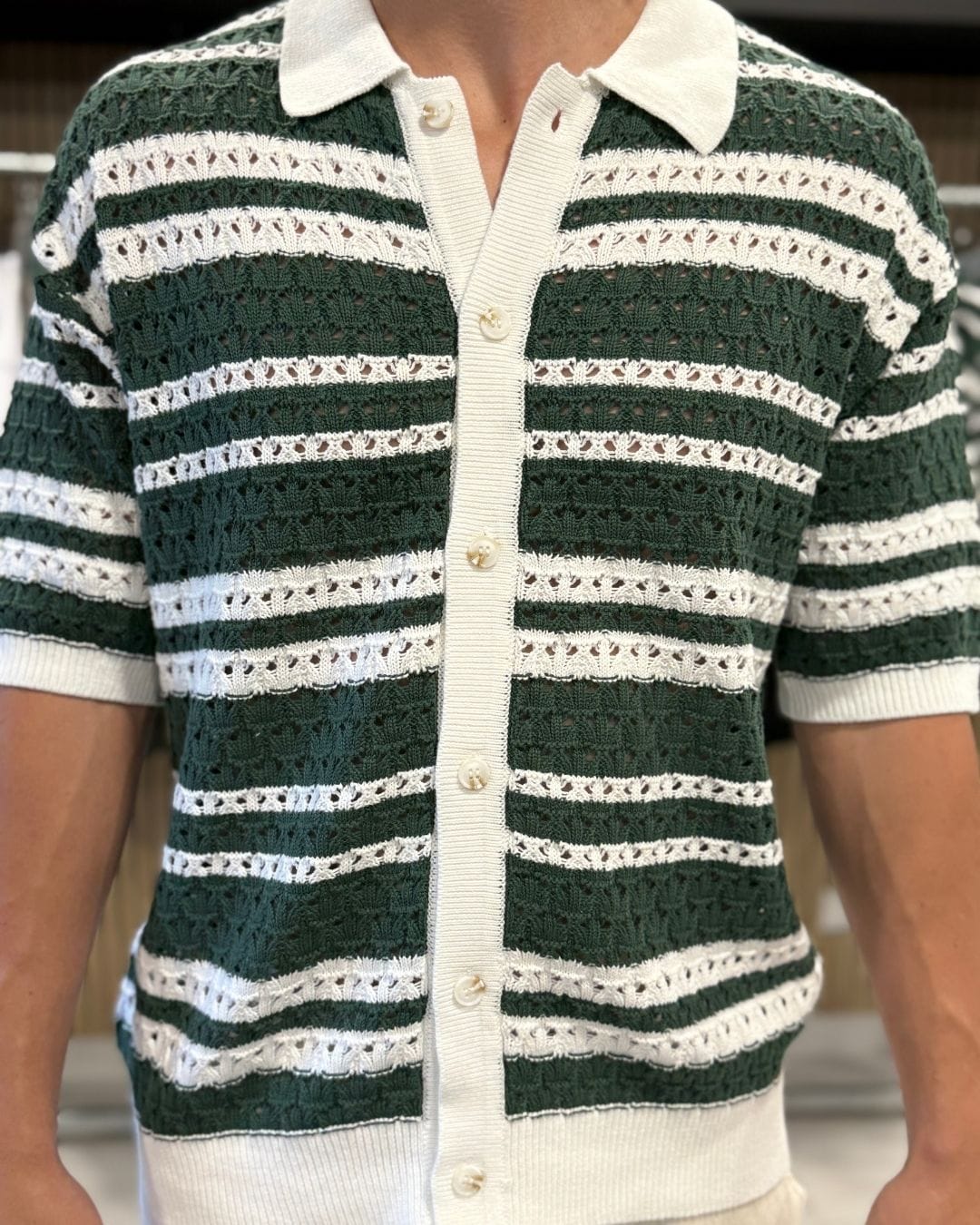 Camicia Bahamas Green & White