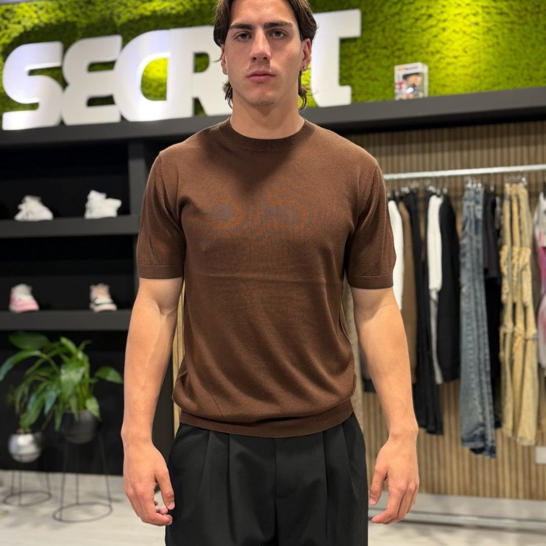 T-Shirt in filo brown